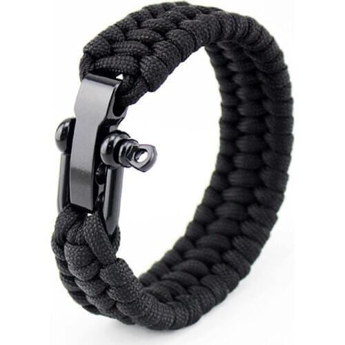 23CM EDC Outdoor Paracord Bracelet Multi-functional Adjustable Camping Hiking Emergency U Buckle OutdoorSurvival Accessories