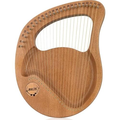 24 String Lyre Harp,Greek Violin,Handheld Harp Musical Instrument with Tuning Wrench,for Music Lovers Beginners,Etc