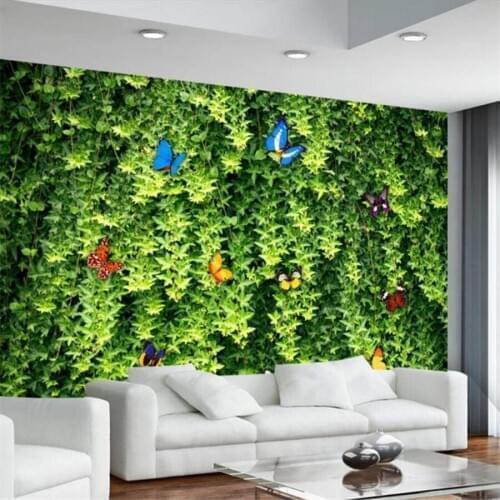 Custom wallpaper 3d murals fresh green leaf green vine TV background wall decoration painting living room bedroom 3d wallpaper
