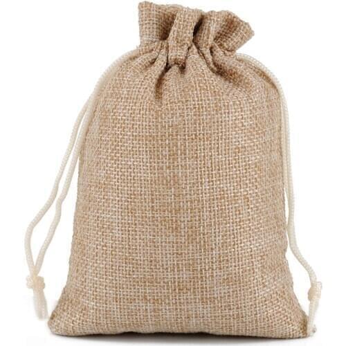 50pcs/lot 13x18cm 5x7 Inch Burlap Linen Drawstring Bags For Wedding Birthday Party Candy Gift Pouch Bag Personalize Custom Logo