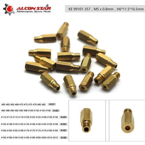 Alconsta -10 Pieces Main Jet For Keihin OKO KOSO PE PWK FCR Carb Carburetor KE Hexagon Motorcycle Main injector nozzle