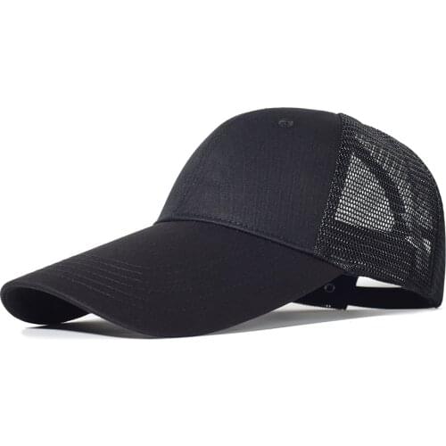 Long-brimmed baseball cap Trucker Mesh Fitted Cap Men Women Adjustable Breathable Sport Casual Baseball Cap Running Hat