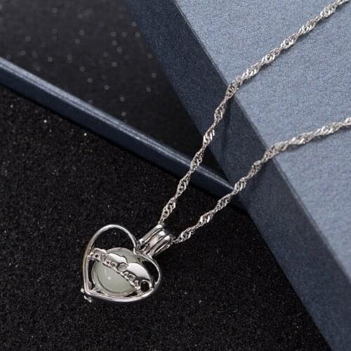 Trendy Heart-shaped Luminous Cute Animals Multicolor Pendant Necklace Women Men Gift Accessories wholesale