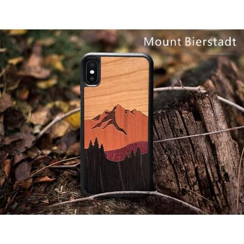 Bierstadt for iPhone 6 6S 7 8 Plus X wood retro original unique design Wooden Phone Case for Huawei P10 PLUS protective cover