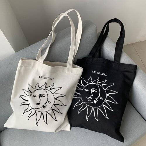 Myth Vintage Sun God ins canvas bag new fashion shopper bags large capacity casual chic handbag punk Ulzzang women shoulder bag