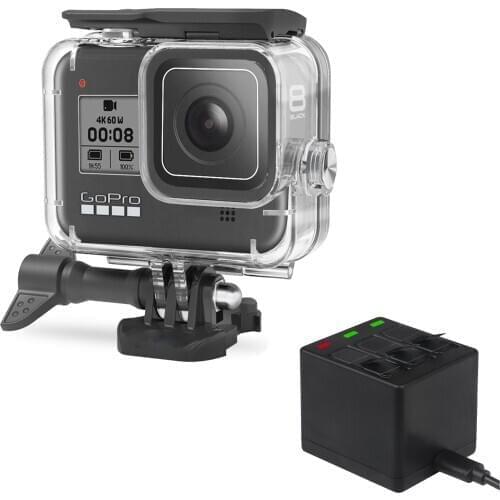 Hopcorner GoPro Batteries Charger 3-Channels with 60m Waterproof Housing Case Underwater Diving Snorkeling Accessoriess Gifts