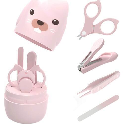 4Pcs Baby Nail Clips Scissors Nail File Tweezers Set Manicure Kit for Newborn Infant SSwell