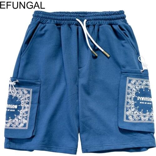 Summer Harem Shorts Men Cotton Hip Hop Knee Length Letter Print Urban Streetwear 2021 Fashion Basketball Sweat Shorts Sweatpants