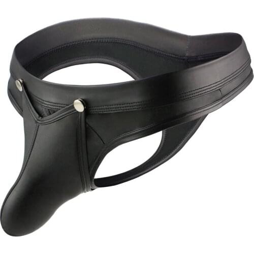 Men Thongs Appeal Against The Leather Coat Of Paint And Sexy Club U Convex Low Waist