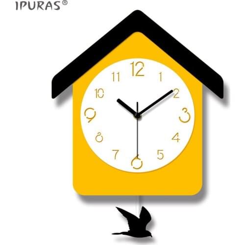 Bird Wall Clock Nordic Living Room Decoration Creative Swing Clock Wall Wall Clock Modern Simple Silent Clock