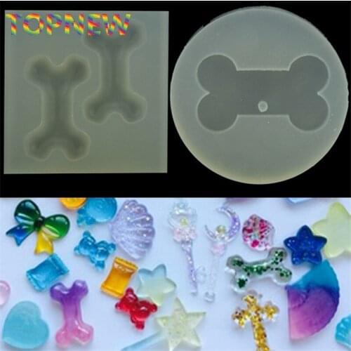 NEW DIY Handmade Dog bones shaped Epoxy silicone Pendant mold for Dog Tag Mould and silicone Fondant cake deocorating tools