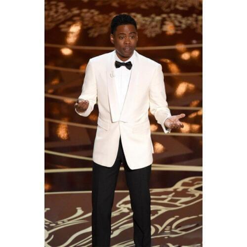 New Arrival One Button Ivory Groom Tuxedos Shawl Lapel Groomsmen Mens Wedding Suits Blazers (Jacket+Pants+Tie) W:553