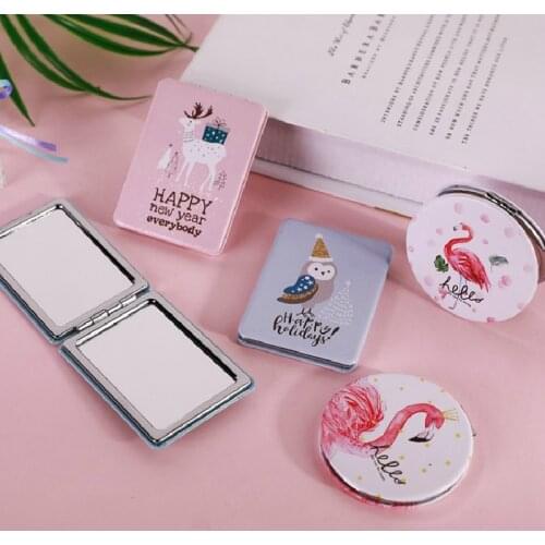 New Women Makeup Cute Mirror Portable Double Sided Compact Mirrors Magnifier Elegant Fashion Hand Mirror Pocket Mirror