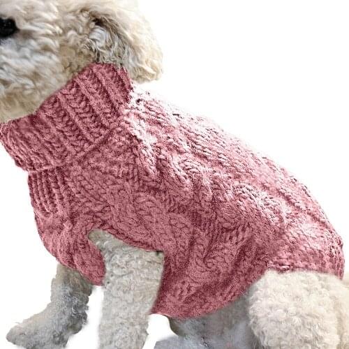 Dog Clothes Warm Winter Sweater Clothing For Small Dogs Pet Turtleneck Knitted Sweater Coat Crochet Clothes