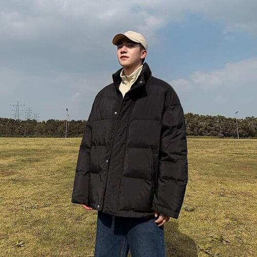 Men Fashion Thicken Zipper Classic Parkas Winter Men Casual Solid Color Parka 2021 New Men Warm Streetwear Korean Coat