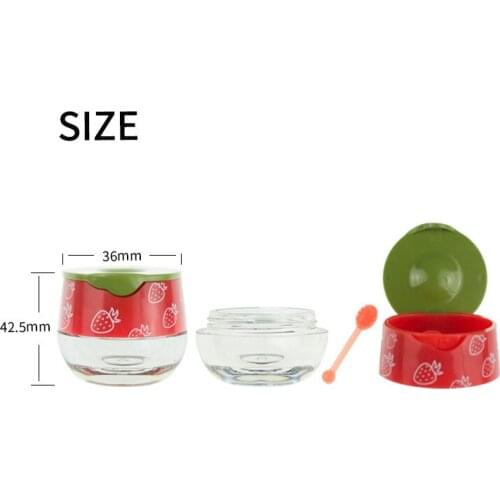 50pcs Transparent lip mask canister Cute lipstick bottle Strawberry Lip Gloss Jar Lip balm box makeup material wholesale