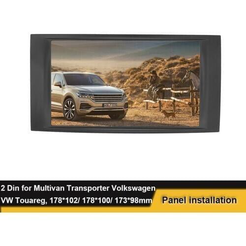 2 Din Radio Fascia For Volkswagen VW Touareg Multivan Transporter DVD Stereo Frame Panel Mounting Dash Installation Bezel Trim