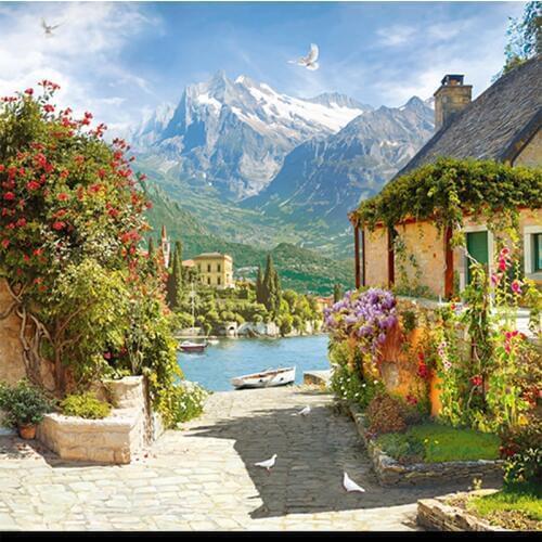 Retro European Landscape 3D Wallpaper Mural Living Room Bedroom TV Background Home Decor Non-woven Waterproof 3D Papel De Parede