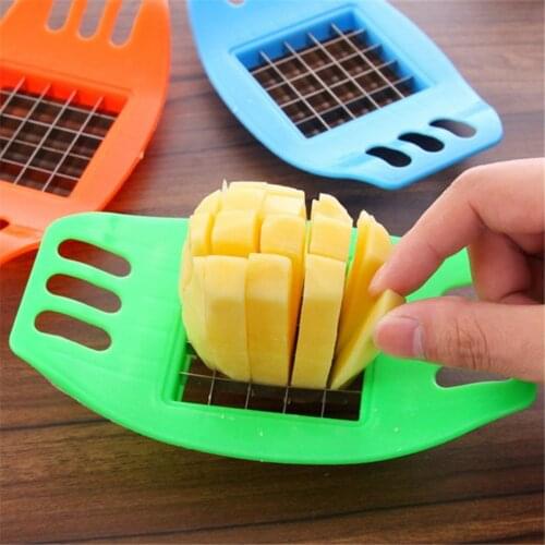 Potato Chip Cutter Stainless Steel Cutter Potatoes Cutter Chopper Chips Making Tool Kitchen Gadgets Accessories random color)
