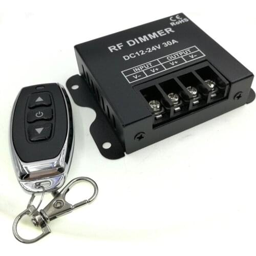 RF LED Dimmer Wireless Brightness 3 Keys Remote Controller DC 12V 24V 30A 360W 720W for 5050 3528 Single Color Strip Lights