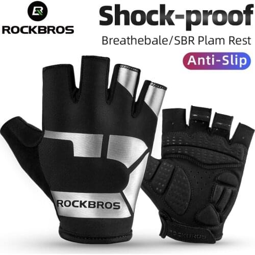 ROCKBROS Anti-slip Cycling Gloves Shock Absorption Breathable Bicycle Gloves Comfortable Fashion Printing Outdoor Sports Gloves