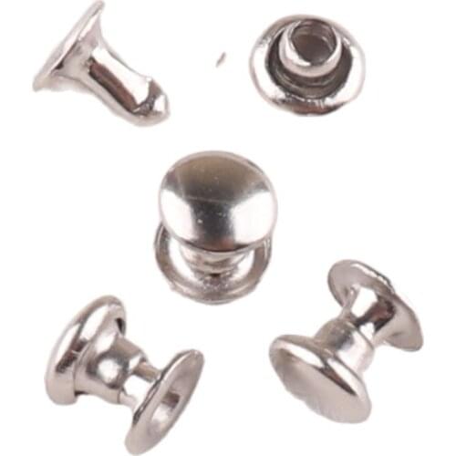 100 set silver Double Cap Rivets Stud Collision Nail Spike Bag Belt Shoes Garment and Metal Tool For DIY Leather craft