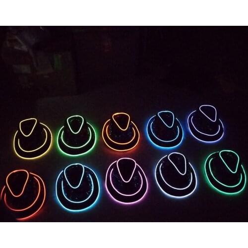 2AA batteries case on/slow flash/quick flash/off inverter with el wire Panama Jazz Caps or Hats 10PCS/Lot