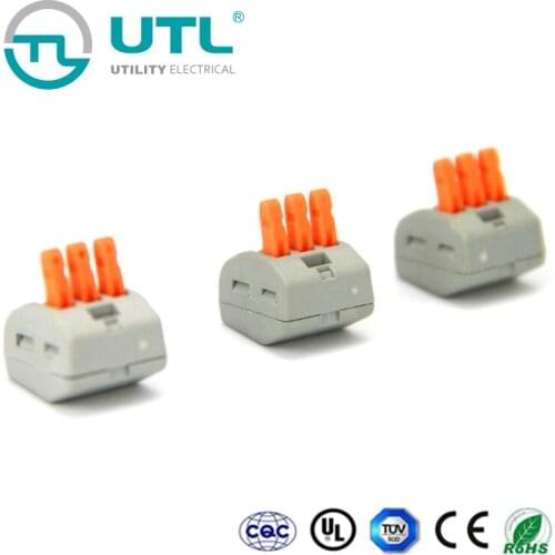 UTL 2/3/5 Pin Push Plug-In Spring Hard Wire Terminal Block Connectors