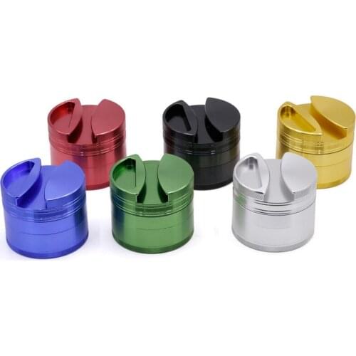 High Qulity 4-layer 75mm Aluminum Alloy Metal Tobacco Herb Grinder Weed Cigarette Smoke Crusher Grass Herbe Smoking Accessories