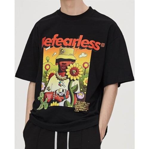 Pure Cotton Goth Comics Hop Hop Woman Tshirts Letters Printed Fun Streetwear Graphic T Shirts Vintage Harajuku Summer Plus Size