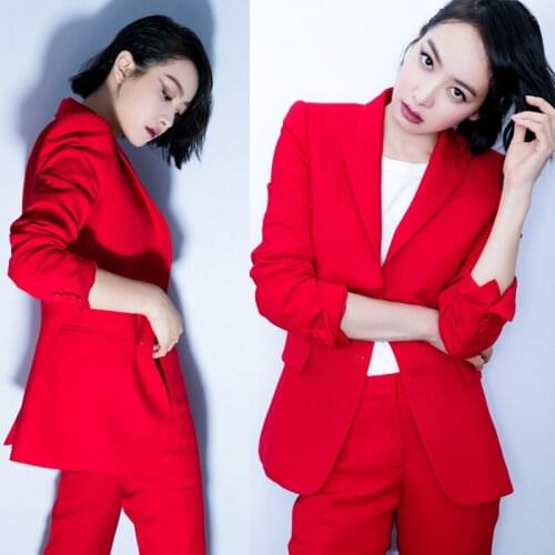 2 piece set women work pants casual small suit thin section professional suit OL suit set two-piece female 2019 new