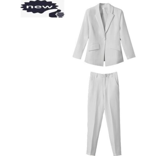 Office Ladies Professional Classic Black White Dress Suits Sets New Fashion Female Slim Fit Elegant Blazers Pants Two Piece Suit
