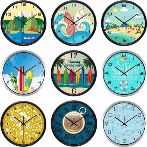 10inch Holiday seaside Brach Wall Clock Surf Decoration Shop Home Clock