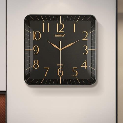 13 in Nordic Square Wall Clock Living Room Bedroom Plastic Mute Clocks Home Decoration Golden Number European Wall Clock Gift