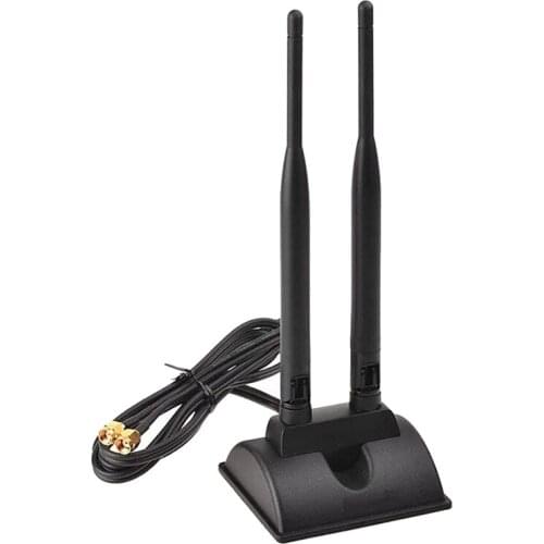 2.4G/5G Dual-Band Antenna with 6.5Ft Extension Cable 6DB Magnetic Base Wireless Network Card WIFI SMA Antenna