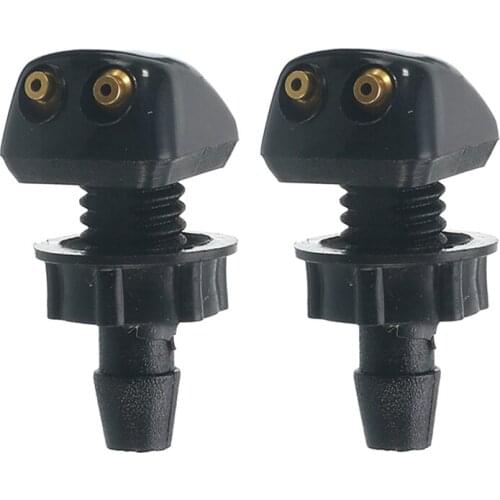 2 Pcs New Black Car Wiper Buckle Sprinkler Wiper 2x Universal Front Wiper Wiper Sprayer Nozzle Water Sprayer Spout Socket