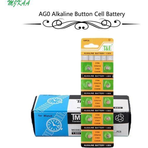 200Pcs=20Card AG0 LR69 LR521 379A Button Batteries SR521SW D379 Cell Coin Alkaline Battery 1.55V V379 SR63 For Watch Toys Remote