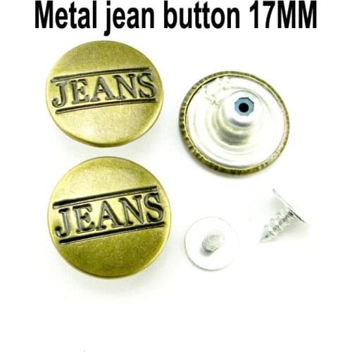 30PCS Bronze tone Jeans Button 17MM Decorative Clothes Accessory Garment Trousers Letter Buttons Fit MJB-195X