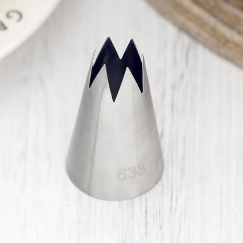 #633 Large Size Piping Nozzle For DIY Meringue Cookies Cup Cake Decorating Cream Paste Tools 6-Teeth Open Star Icing Tips