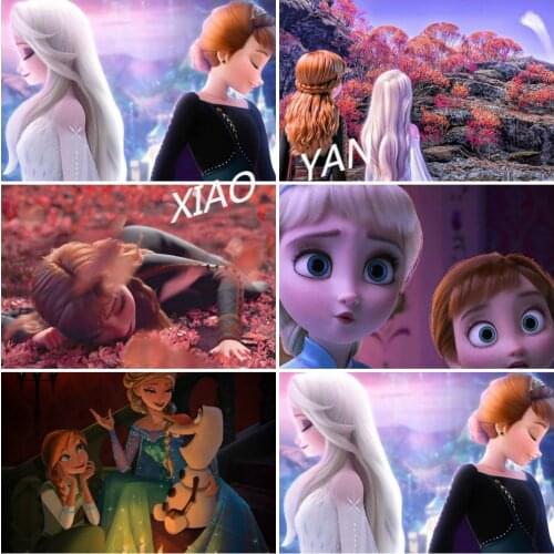 5D DIY Diamond Painting Aisha and Princess Anna Round Diamond Embroidery Kit Exquisite Handicraft Home Decoration Disney