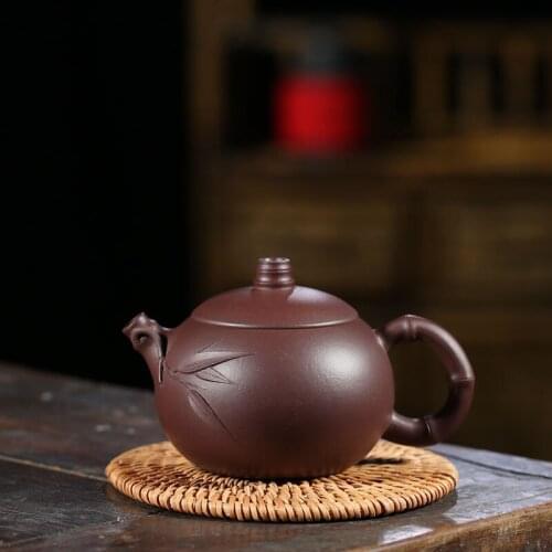Authentic Yixing tea pot purple clay Xishi filter teapot beauty kettle Raw ore purple sand Handmade Tea set Customized 190ml