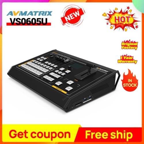 Avmatrix VS0605U 6CH SDI/HDMI-compatible Multi-format Streaming Switcher With PiP&PoP mode, Audio Mixer Chroma/Luma Key, Record