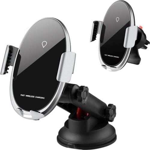 GREPRO Car Phone Holder QI Wireless Charging Holder Adjustable Air Vent Suction Cup Car Mount Stand Support QC3.0 Fast Charging