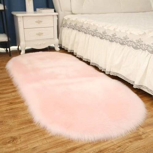 100 * 180cm Artificial Wool Carpet Seat Pad Plain Skin Fur Plain Fluffy Rugs Washable Home Textile