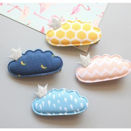 Boutique 20pcs Fashion Glitter Tiaras Cute Cloud Hairpins Solid Kawaii Crown Hair Clips Princess Headwear Hair Accessories
