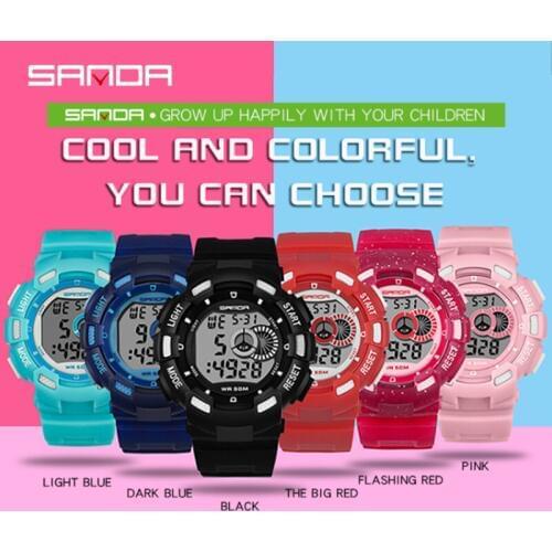 SANDA Childrens Watches Girl Boy 50M Waterproof Luminous Pupils Watch Sports Electronic Wristwatch kids watches girls