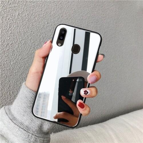 Makeup Mirror Phone Case for Samsung A10 M10 A20 A20E A30 A40 A50 A70 S10 5G S8 S9 Note 10 Plus 8 9 Luxury Bling Soft TPU Cover