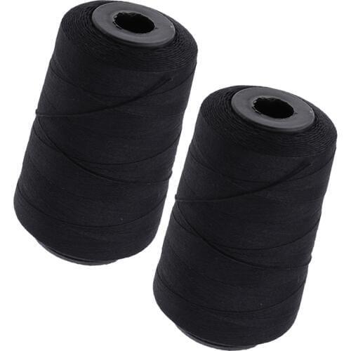 2Pieces Black Weaving Thread 902 Yards for Making Wig Sewing Hair Weft Weaves Extensions Braids 825m