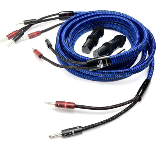 Pair Audiophile Gibraltar Speaker Cable Silver Banana Plug 72V DBS Hifi Audio Cables