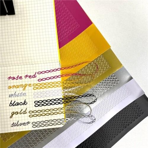 Korean Ins Bronzing Striped Chain Stickers DIY Creative Hand Account Handmade DIY Materials Deco Sticker Stationery Personalized